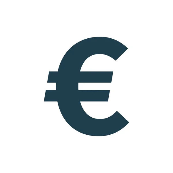 Eenvoudig Euro Symbool Witte Achtergrond Valuta Pictogram Ontwerp — Stockvector