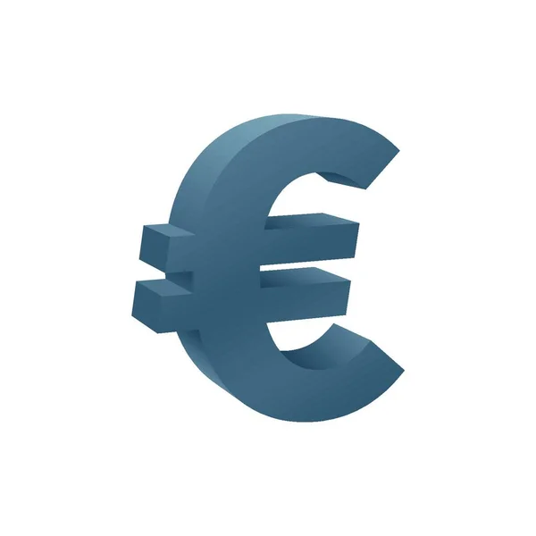 Símbolo Tridimensional Del Euro Sobre Fondo Blanco Diseño Icono Moneda — Vector de stock