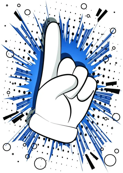 Vector Cartoon Hand Maken Een Punt Geïllustreerde Hand Expressie Gebaar — Stockvector