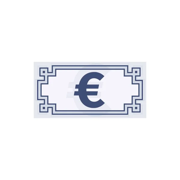 Euro Banknote White Background Currency Icon Design — Stock Vector