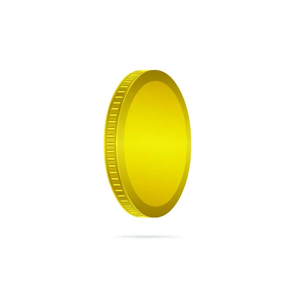 Χρυσό Νόμισμα Τριών Διαστάσεων Λευκό Φόντο Σχεδιασμός Εικονιδίων Κερμάτων — Διανυσματικό Αρχείο