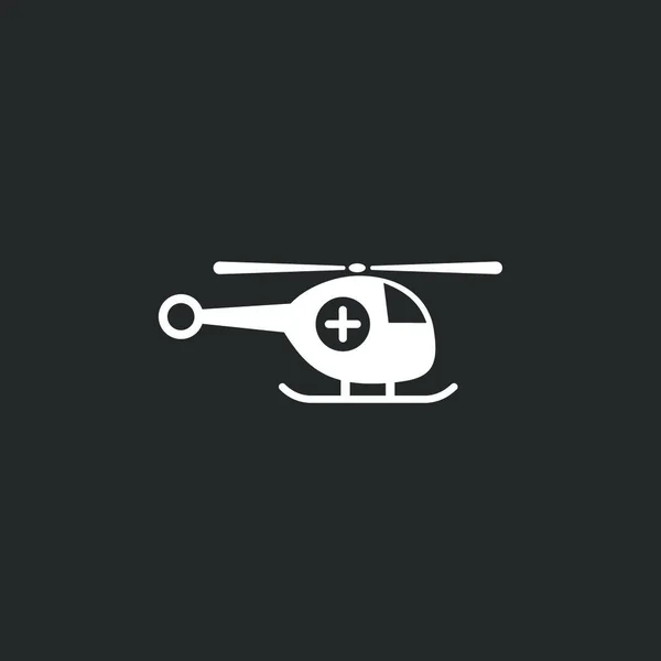 Vészhelyzeti Helikopter Ikon Fekete Háttérrel Vektorillusztráció — Stock Vector