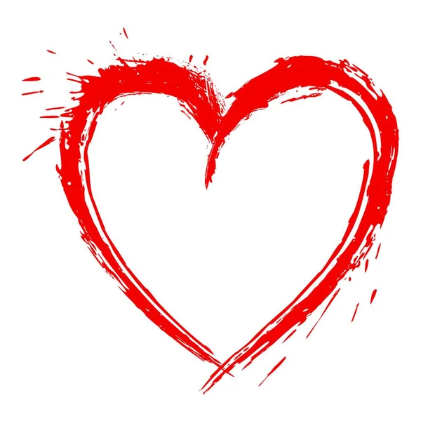 Серце Любов Червоний Гранж Знак Чорний Символ Татуювання — стоковий вектор