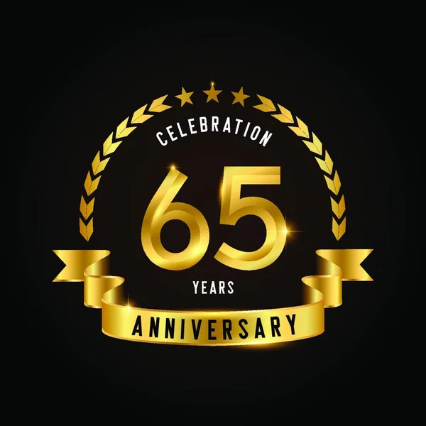 Años Logotipo Celebración Del Aniversario Emblema Del Aniversario Oro Con — Archivo Imágenes Vectoriales