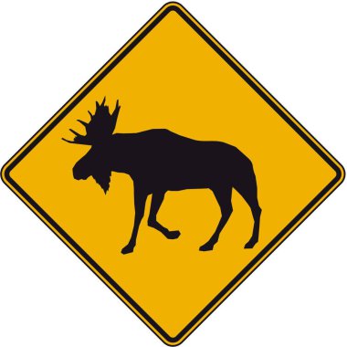 Warning Wild Animal Crosing, Moose vector