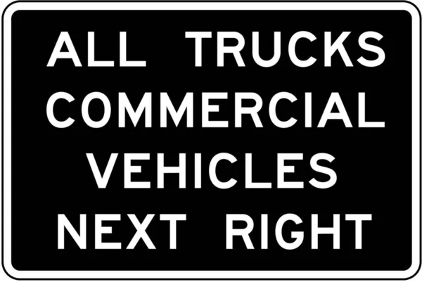 Todos Los Vehículos Comerciales Trucks Próxima Estación Derecha — Archivo Imágenes Vectoriales