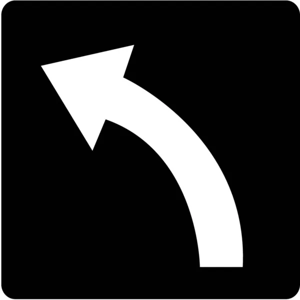 Ένας Τρόπος Αριστερά Στροφή Arrow Lane Χρησιμοποιήστε Σήμα Ελέγχου — Διανυσματικό Αρχείο