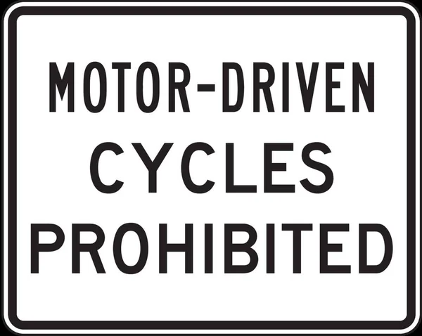 Motor Driven Cycles Prohibited — Stock Vector