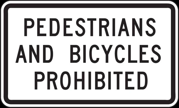 Peatones Bicicletas Prohibidas — Vector de stock