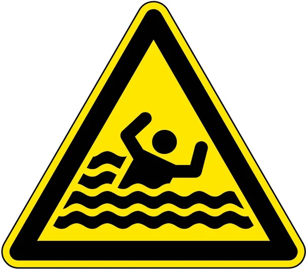 Trudne Warunki Pływania Należy Zachować Ostrożność — Wektor stockowy