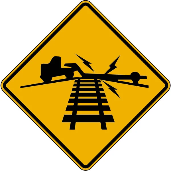 Rodovia Baixa Limpeza Solo Travessia Grau Ferroviário — Vetor de Stock