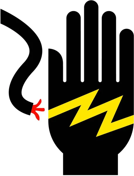 Spänning Hand Shock Elektrisk Chock Eller Bränna — Stock vektor