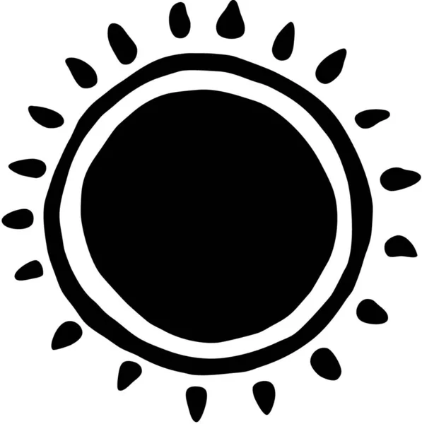 Dibujo Línea Sol Aislado Sobre Fondo Blanco — Vector de stock