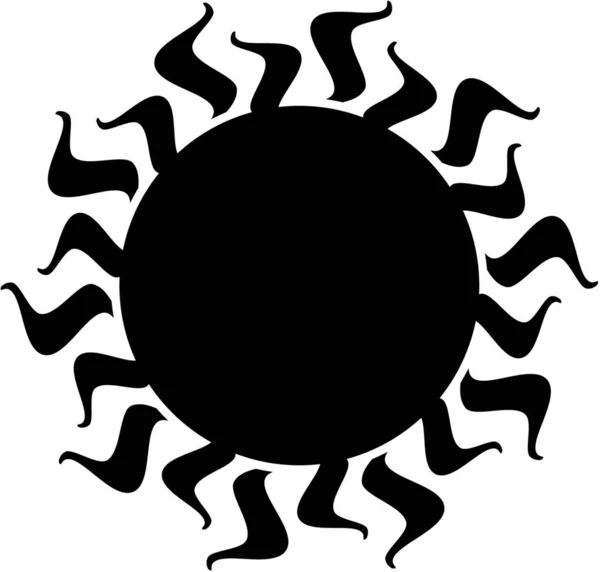Čára Kreslení Slunce Izolované Bílém Pozadí — Stockový vektor