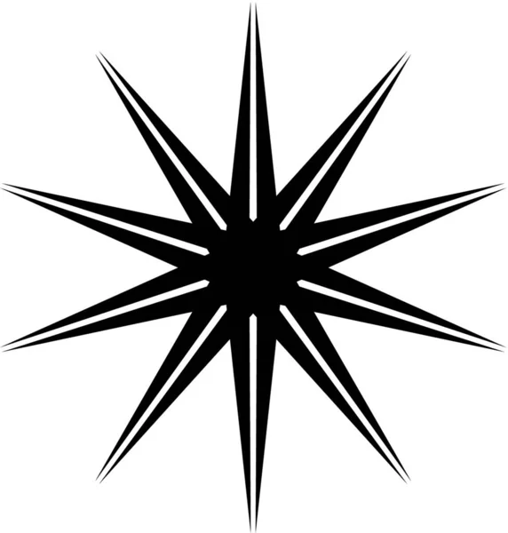 Multi Pointed Stars Geïsoleerd Witte Achtergrond — Stockvector