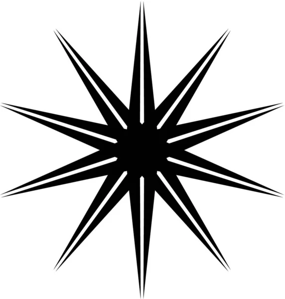 Multi Pointed Stars Izolowane Białym Tle — Wektor stockowy