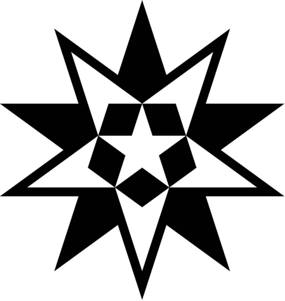 Multi Pointed Stars Geïsoleerd Witte Achtergrond — Stockvector