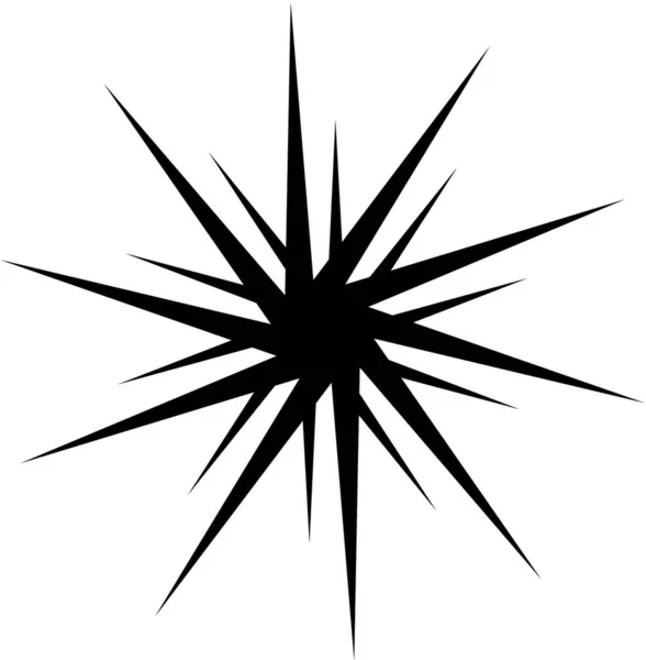 Multi Pointed Stars Geïsoleerd Witte Achtergrond — Stockvector