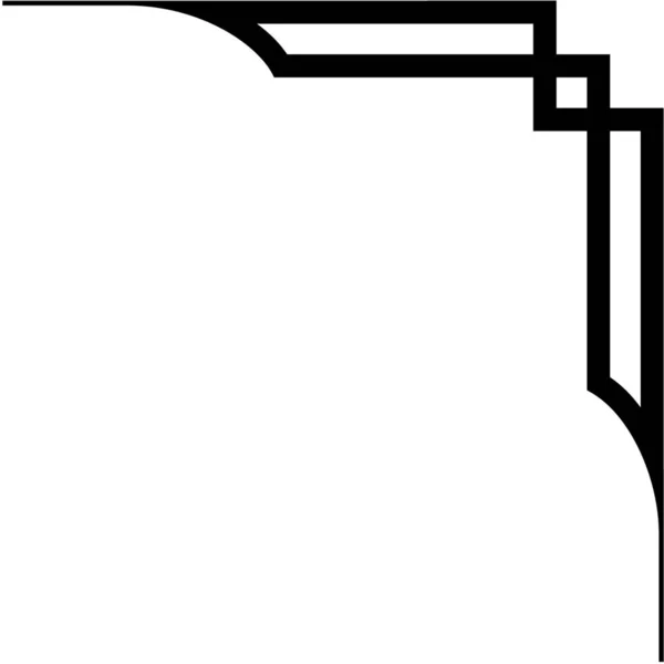 Rahmen Ecken Und Gesimse Isoliert Auf Weißem Hintergrund — Stockvektor