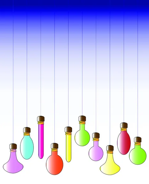 Une Collection Ampoules Suspendues — Image vectorielle