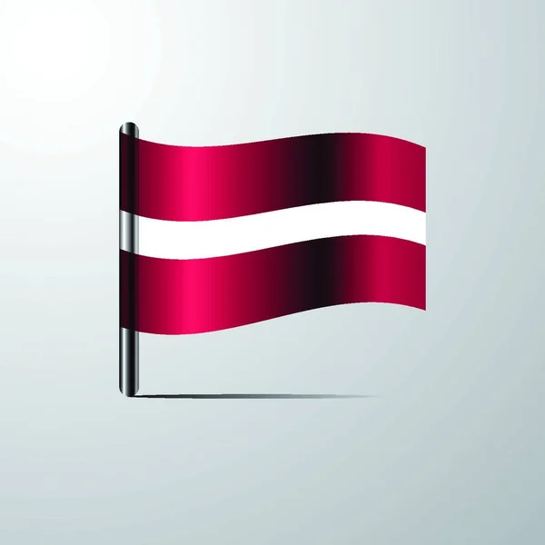 Lettland Viftande Glänsande Flaggan Design Vektor — Stock vektor