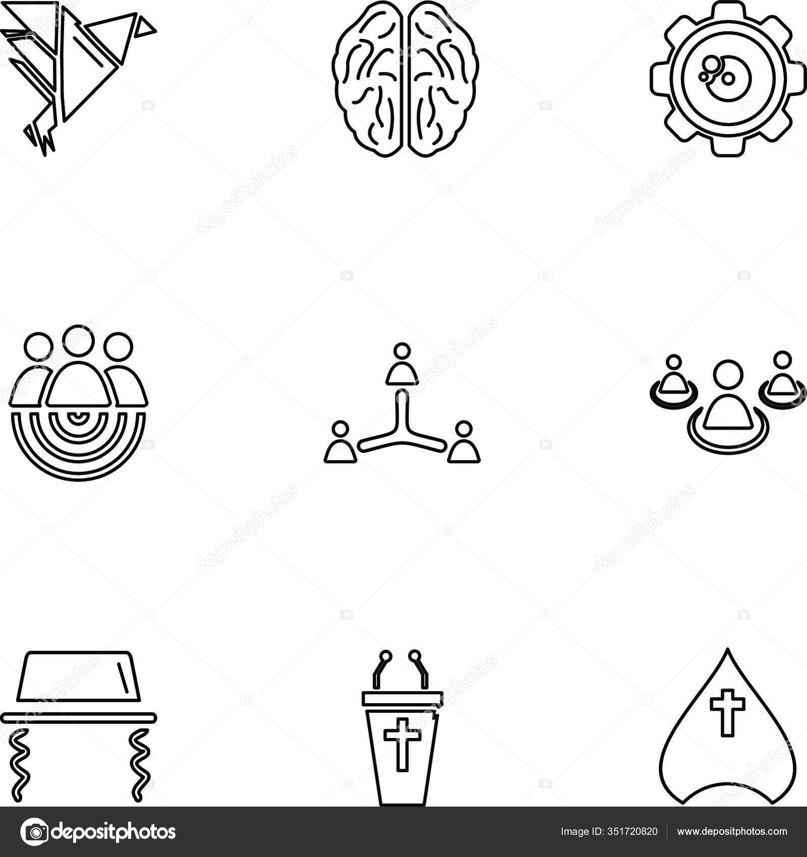 Vector Icons Isolated White Background Stock Vector by