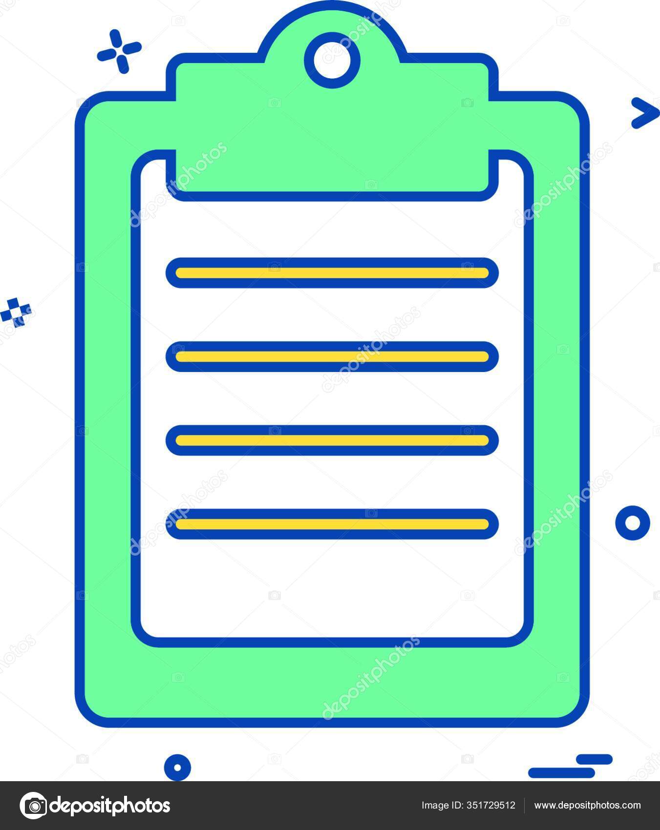 Clipboard Paper Board Clip Paper Page Icon Vector Design Stock Vector