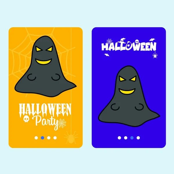 Feliz Halloween Invitación Diseño Con Vector Fantasma — Vector de stock