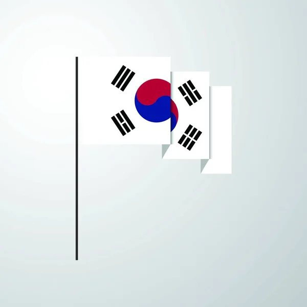 Korea Südkorea Schwenkt Flagge Kreativen Hintergrund — Stockvektor