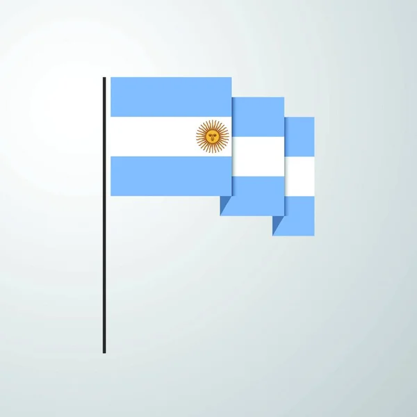 Argentine Agitant Drapeau Arrière Plan Créatif — Image vectorielle