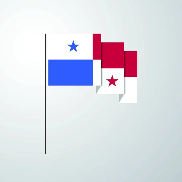 Панама Размахивая Флагом Творческий Фон — стоковый вектор