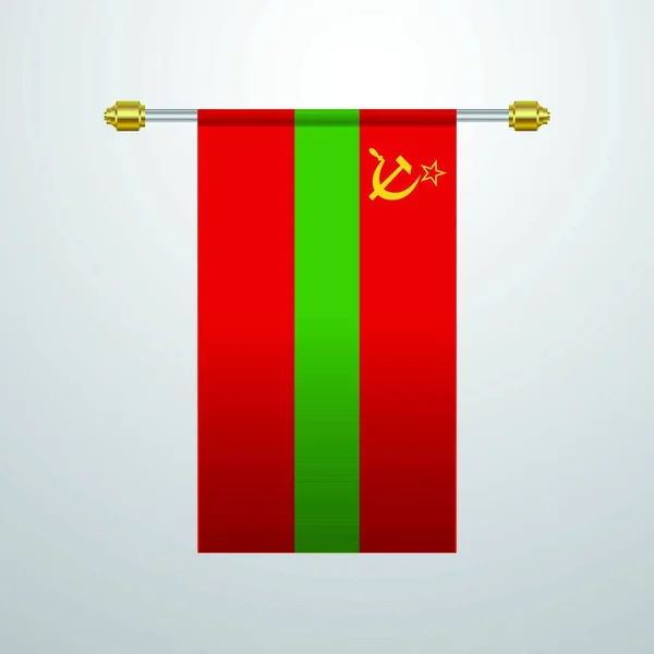 Transnistrië Opknoping Vlag Vector Illustratie — Stockvector
