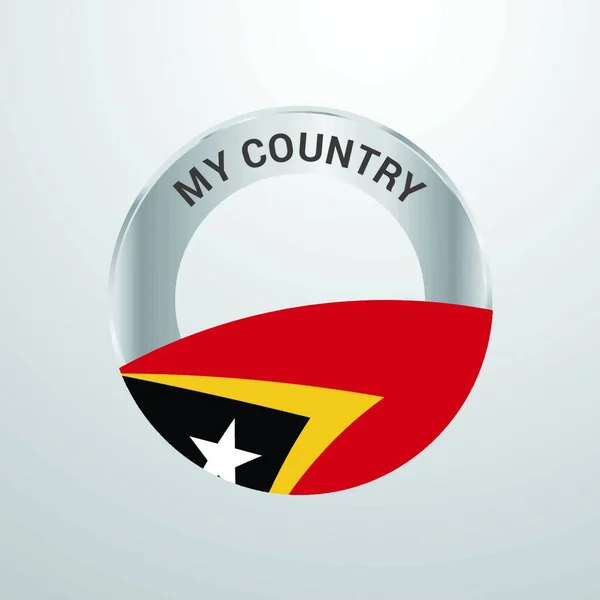 Timor Oriental Mon Insigne Drapeau Pays — Image vectorielle