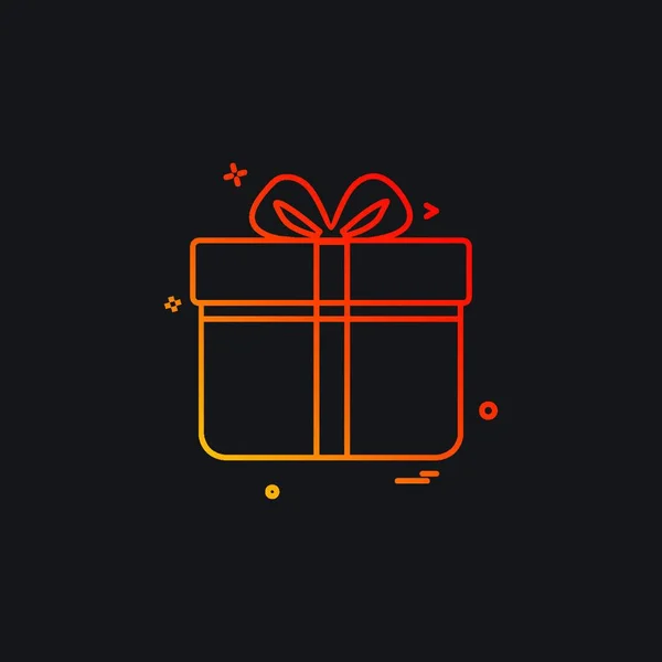 Giftbox Icono Diseño Vector — Vector de stock