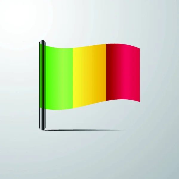 Mali Schwenkt Glänzende Flagge Design Vektor — Stockvektor