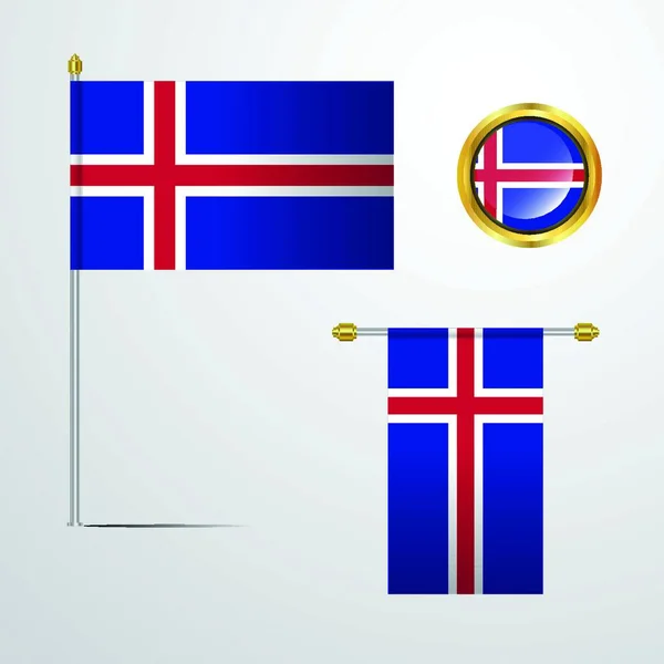 Island Nordischer Inselstaat — Stockvektor