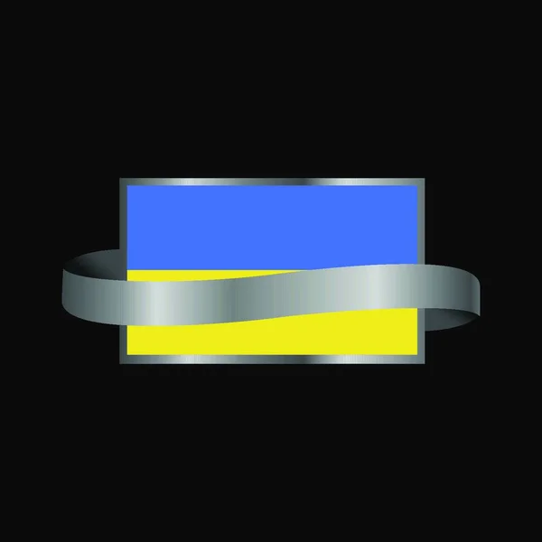 Flaga Ukrainy Wstążka Baner Projekt — Wektor stockowy