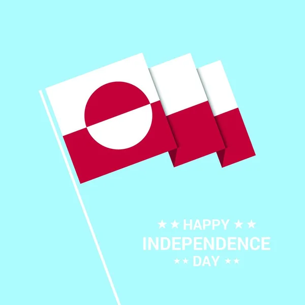 Groenland Jour Indépendance Conception Typographique Avec Vecteur Drapeau — Image vectorielle