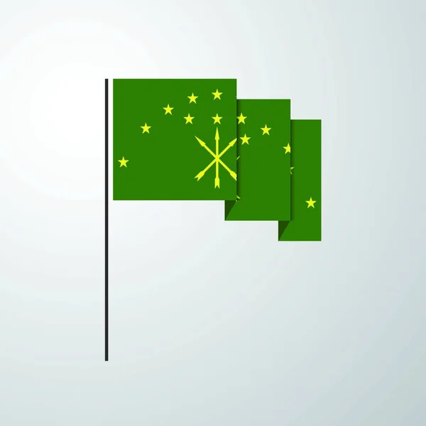 Adygea Vifta Flagga Kreativ Bakgrund — Stock vektor