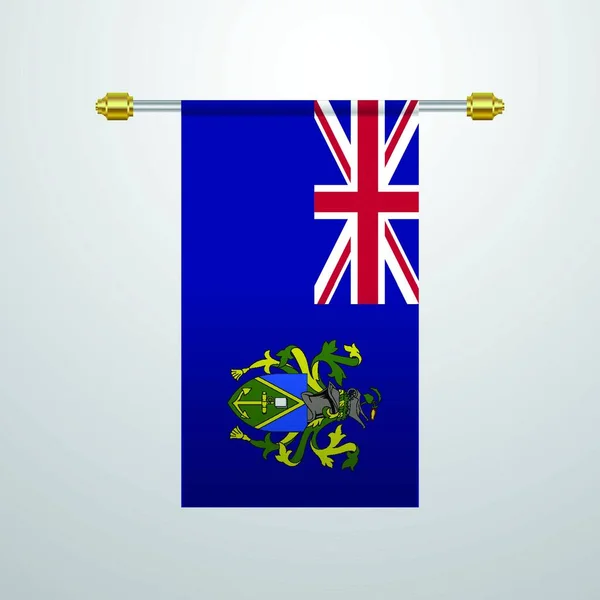Bandeira Suspensa Pitcairn Islnand Ilustração Vetorial — Vetor de Stock