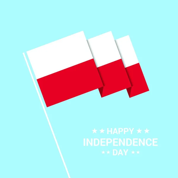 Polonia Día Independencia Diseño Tipográfico Con Vector Bandera — Archivo Imágenes Vectoriales