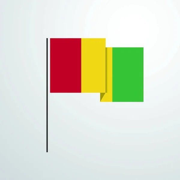 Guinea Ondeando Diseño Bandera Vector — Archivo Imágenes Vectoriales