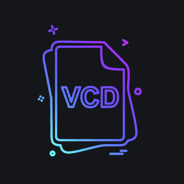 Vcd Tipo Archivo Icon Design Vector — Vector de stock