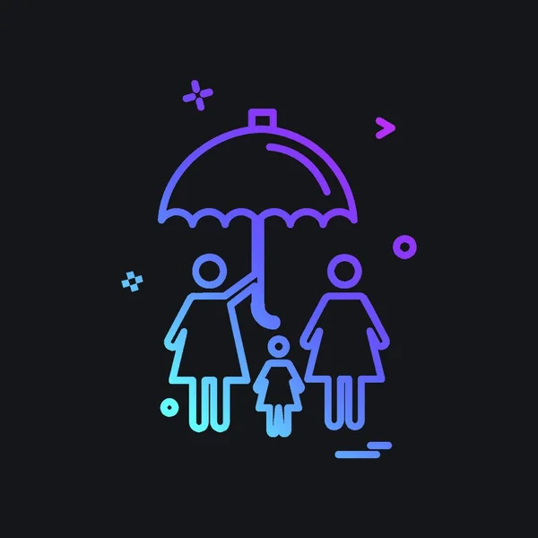 Umbrella Icon Design Vector — Stock Vector