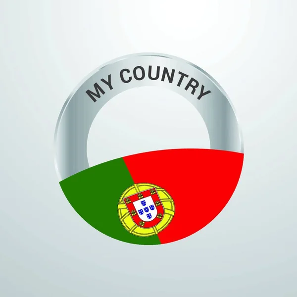 Portugal Country Flag Badge — Stock Vector