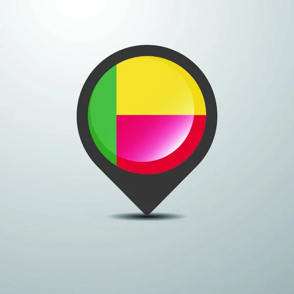 Pin Mapa Benin Wektor — Wektor stockowy