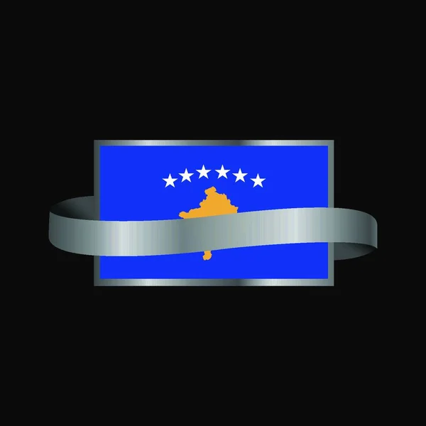 Ontwerp Vlaggenlint Banner Kosovo — Stockvector