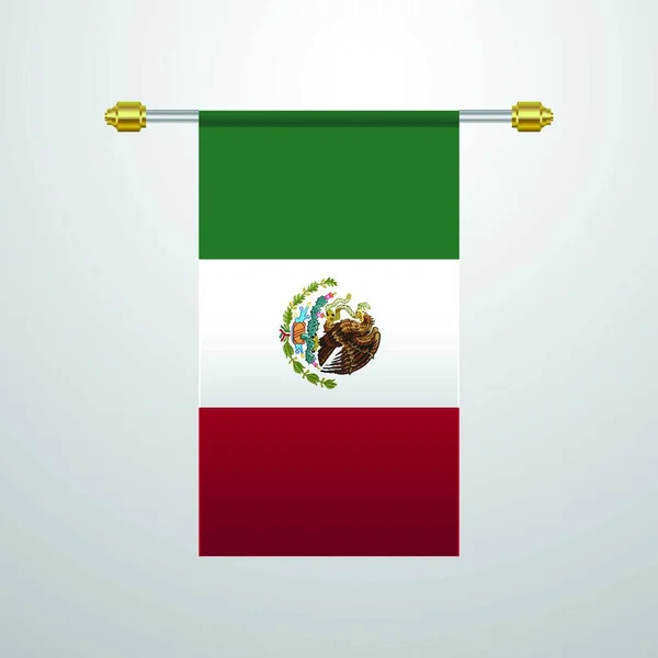 Bandera Colgante México Ilustración Vectorial — Vector de stock