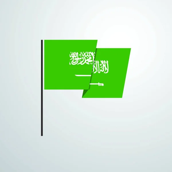 Arabie Saoudite Agitant Vecteur Conception Drapeau — Image vectorielle