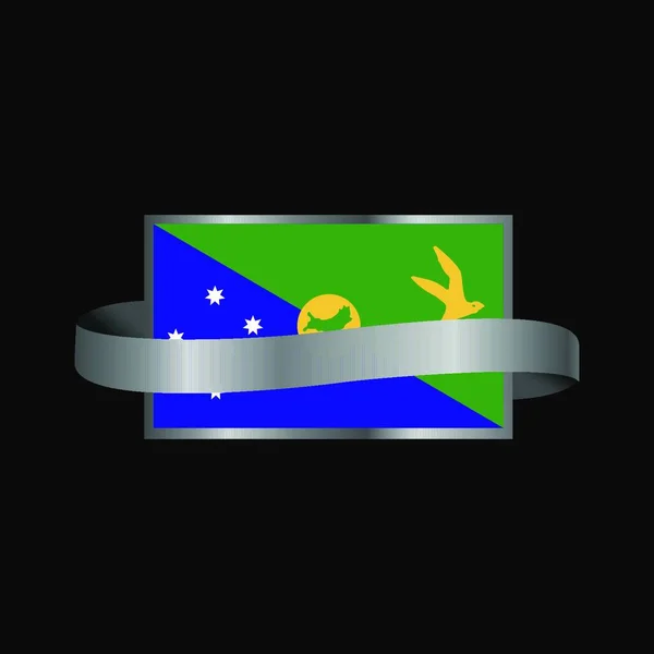 Flaga Świąteczna Wyspa Wstążka Baner Projekt — Wektor stockowy